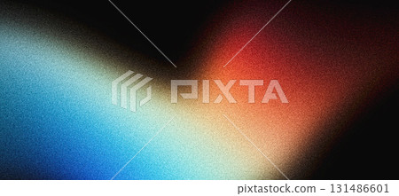 Noise texture grainy background, orange blue red black abstract glowing color gradient shape, dark retro banner poster header backdrop design 131486601