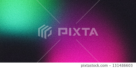 Grainy background, abstract pink magenta green noise texture vibrant glowing color gradient shape, black backdrop dark banner poster header cover wallpaper design Grainy background, abstract pink magenta green noise texture vibrant glowing color gradient shape, black backdrop dark banner poster header cover wallpaper design 131486603