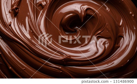 在奢華的黑色背景下,光滑濃鬱的巧克力漩渦的抽象特寫背景材料 在奢華的黑色背景下,光滑濃鬱的巧克力漩渦的抽象特寫背景材料 131486900