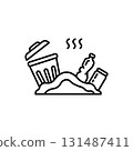 Landfill icon vector .Editable stroke linear style sign for use web design,logo. Symbol illustration. 131487411