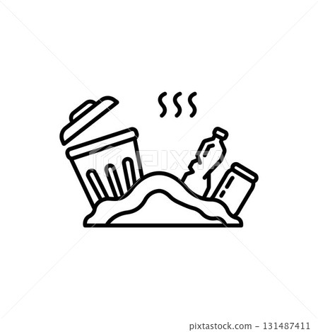Landfill icon vector .Editable stroke linear style sign for use web design,logo. Symbol illustration. 131487411