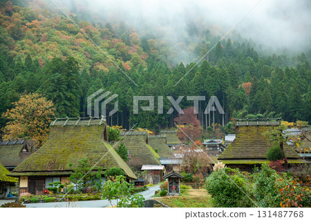A misty thatched village A misty thatched village 131487768