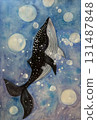 Whale swimming in the ocean 131487848