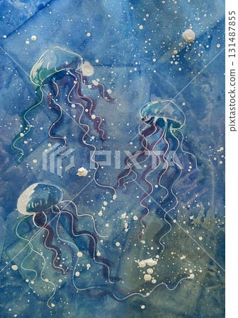 floating jellyfish floating jellyfish 131487855