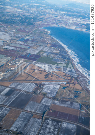 View from an airplane flying over Vancouver, Canada 131487926