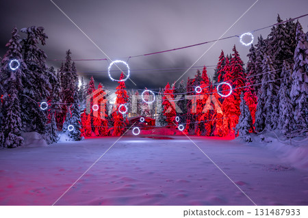 加拿大溫哥華松雞山的雪景 131487933