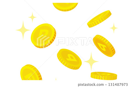 Background illustration of glittering coins 131487973