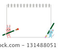A rabbit and a mouse with a paintbrush and a sketchbook frame 131488051