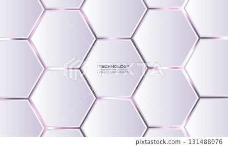 3d hexagonal technology abstract white background. 3d hexagonal technology abstract white background. 131488076