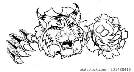 Wildcat Bobcat Gamer Video Game Animal Team Mascot 131488416