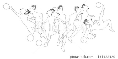 Soccer Football Players Silhouettes Soccer Football Players Silhouettes 131488420