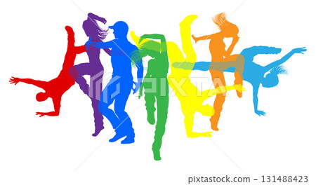 Dancers Silhouette Street Dance Poses Silhouettes Dancers Silhouette Street Dance Poses Silhouettes 131488423