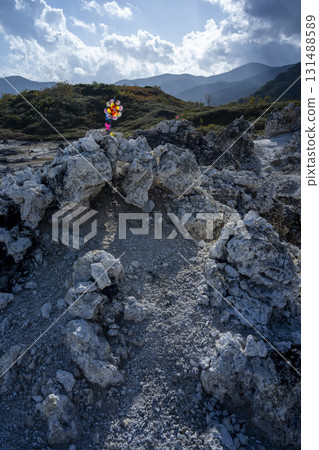 秋日傍晚的烏索里山湖、恐山 131488589