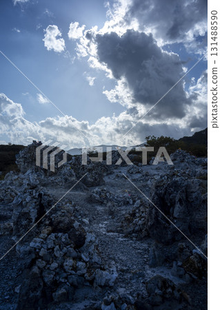 秋日傍晚的烏索里山湖、恐山 131488590