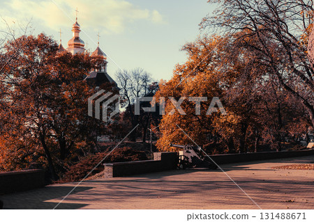 Park View with Historical Cannon and Golden-Domed Church Park View with Historical Cannon and Golden-Domed Church 131488671
