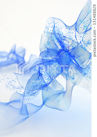 Undulating curved lines weave through abstract rhythmic waves, creating calming visual experience with soft blue tones and delicate textures Undulating curved lines weave through abstract rhythmic waves, creating calming visual experience with soft blue tones and delicate textures 131488829