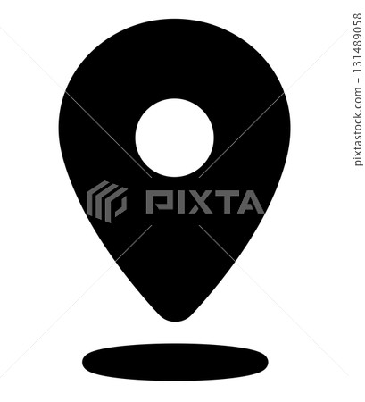 Black location icon, current location mark, vector illustration 131489058