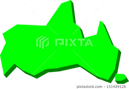 Simple map of Yamaguchi prefecture (green) 131489126