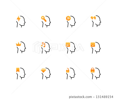 Business and creativity - line design style icons Business and creativity - line design style icons 131489154
