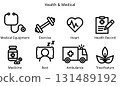 Health and Medical Line Icon Set. 131489192