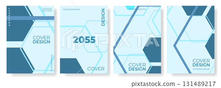 Blue abstract hexagonal line poster background. Cover design template vector set. Medical brochure in A4 size flyer design. Blue abstract hexagonal line poster background. Cover design template vector set. Medical brochure in A4 size flyer design. 131489217