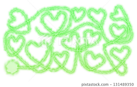 Green flame thread heart pattern 131489350
