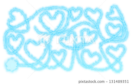 Blue flame thread heart pattern 131489351