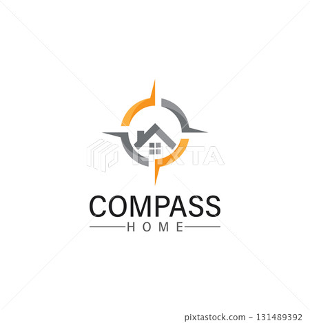 logo search home icon.searching house with compass symbol logo logo search home icon.searching house with compass symbol logo 131489392