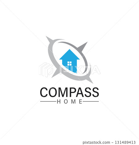 logo search home icon.searching house with compass symbol logo logo search home icon.searching house with compass symbol logo 131489413