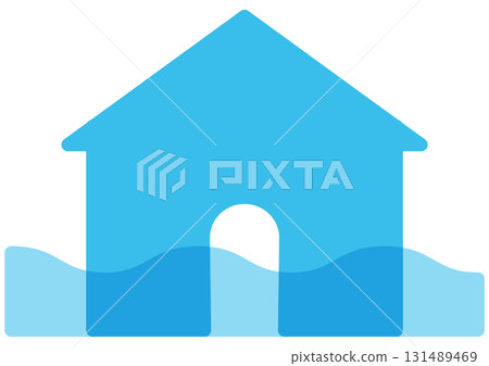 被洪水摧毀的房屋圖標 131489469