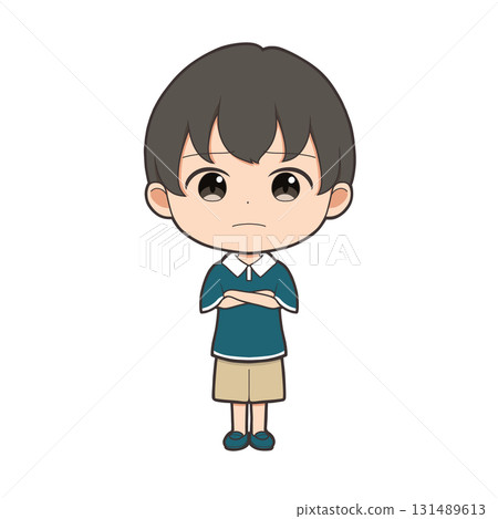 圖示 / 男孩 / 不同的臉部表情 - 擔心 131489613