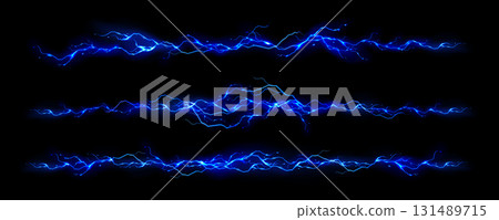 Blue thunder bolt electric waves Blue thunder bolt electric waves 131489715