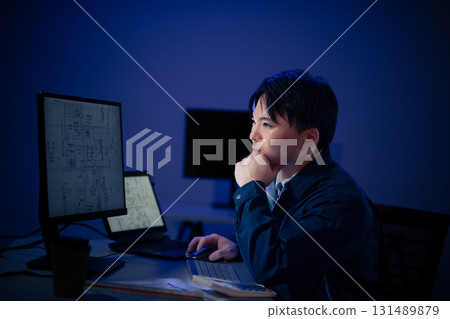 Young people working overtime 131489879