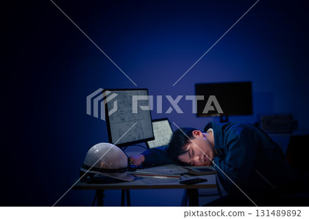 Young people working overtime 131489892