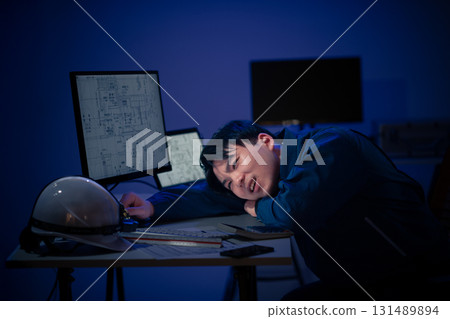 Young people working overtime Young people working overtime 131489894