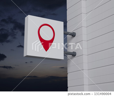 Map pointer navigation concept, 3D rendering Map pointer navigation concept, 3D rendering 131490004
