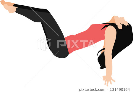 女人節食的插畫（肌肉訓練） 131490164