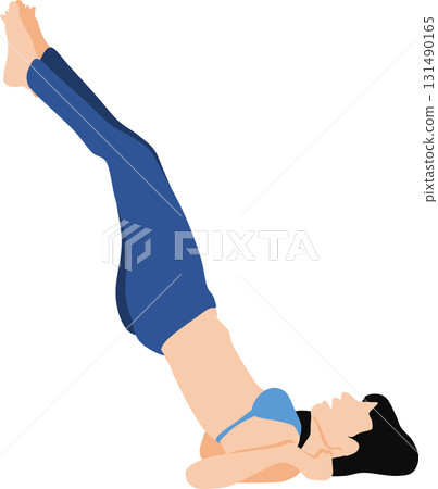 女人節食的插畫（肌肉訓練） 131490165