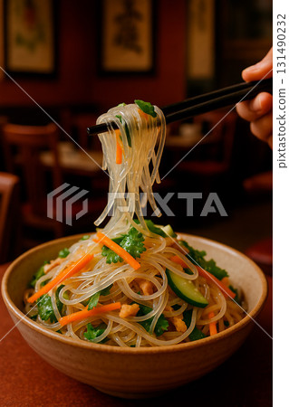 A bite of vermicelli salad A bite of vermicelli salad 131490232