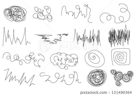 Scribbles and doodles collection. Hand-drawn abstract sketch elements for design and decoration Scribbles and doodles collection. Hand-drawn abstract sketch elements for design and decoration 131490364
