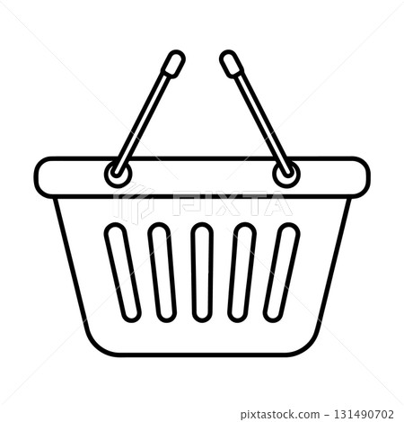 Minimal Shopping Basket Silhouette | Black Vector Design Artwork Minimal Shopping Basket Silhouette | Black Vector Design Artwork 131490702