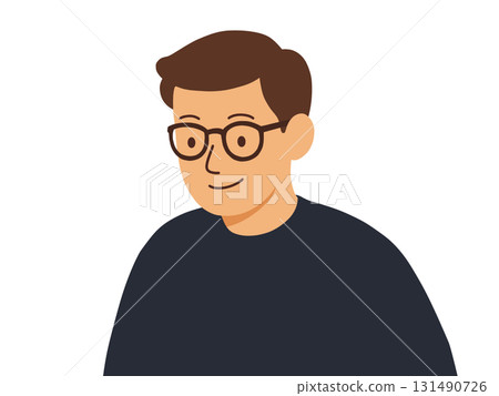 Illustration of a man wearing glasses Illustration of a man wearing glasses 131490726