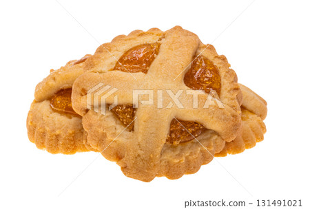 Italian cookies with jam isolated 131491021