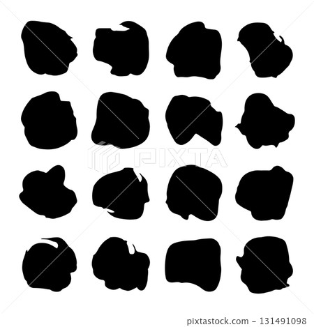 Abstract black shapes create a unique pattern on a white background for artistic design and creativity 131491098