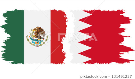Bahrain and Mexico grunge flags connection vector Bahrain and Mexico grunge flags connection vector 131491237