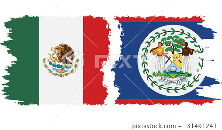 Belize and Mexico grunge flags connection vector Belize and Mexico grunge flags connection vector 131491241