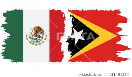 Timor-Leste - East Timor and Mexico grunge flags connection vector 131491284