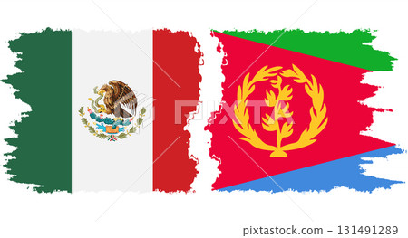 Eritrea and Mexico grunge flags connection vector 131491289
