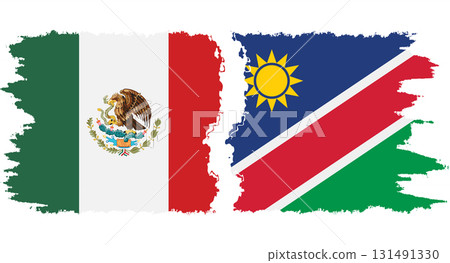 Namibia and Mexico grunge flags connection vector Namibia and Mexico grunge flags connection vector 131491330