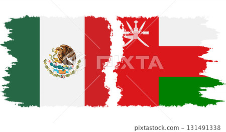 Oman and Mexico grunge flags connection vector Oman and Mexico grunge flags connection vector 131491338